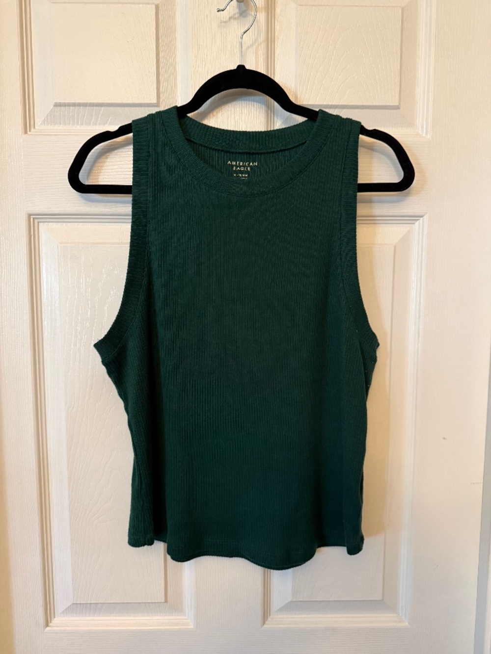 American Eagle Green Ribbed Sweater Tank XL